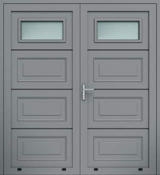 Drzwi panelowe dwuskrzydłowe, kasetony, przeszklenie A1